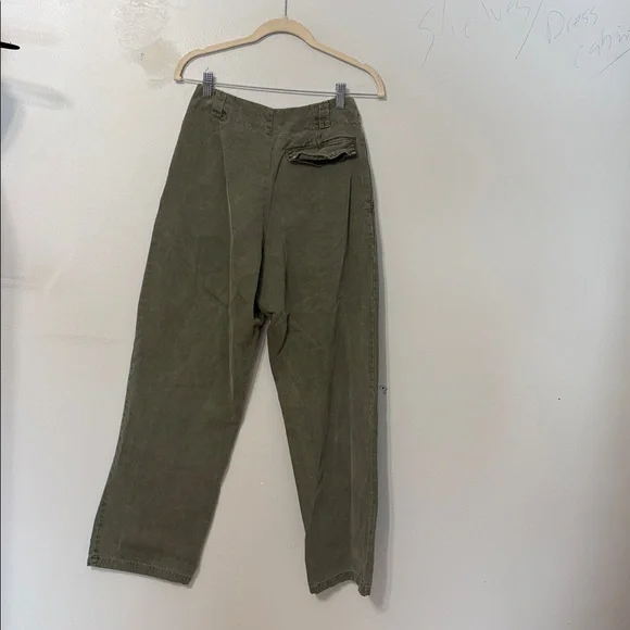 Girls of Dust Olive Cargo Pants XS Utility Workwear Wide Leg - Picture 4 of 5